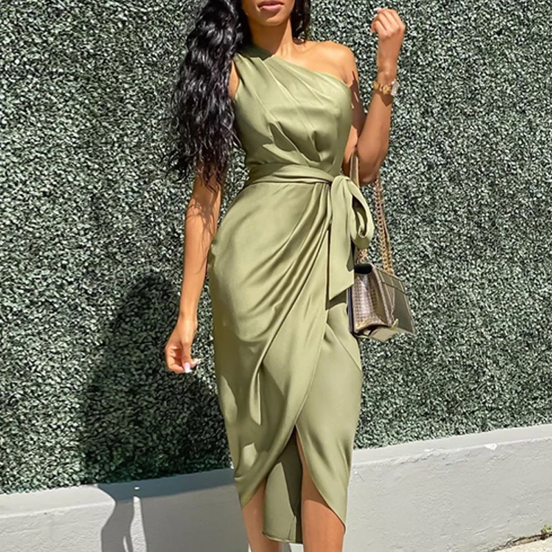 mid green dress