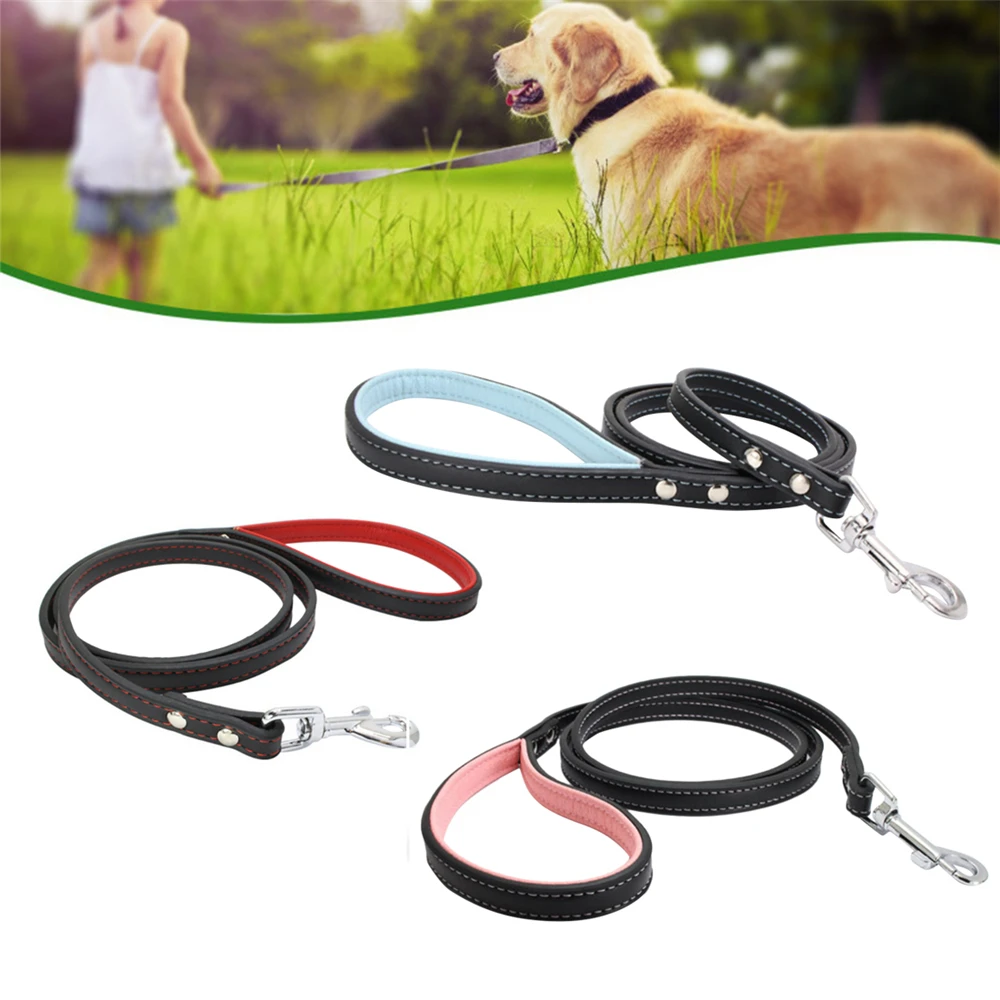 

1.2M Pu Leather Dog Leash Durable Outdoor Walking Training Lead Belt for Small Medium Dogs Cat Harness Collar Leash Strap Rope