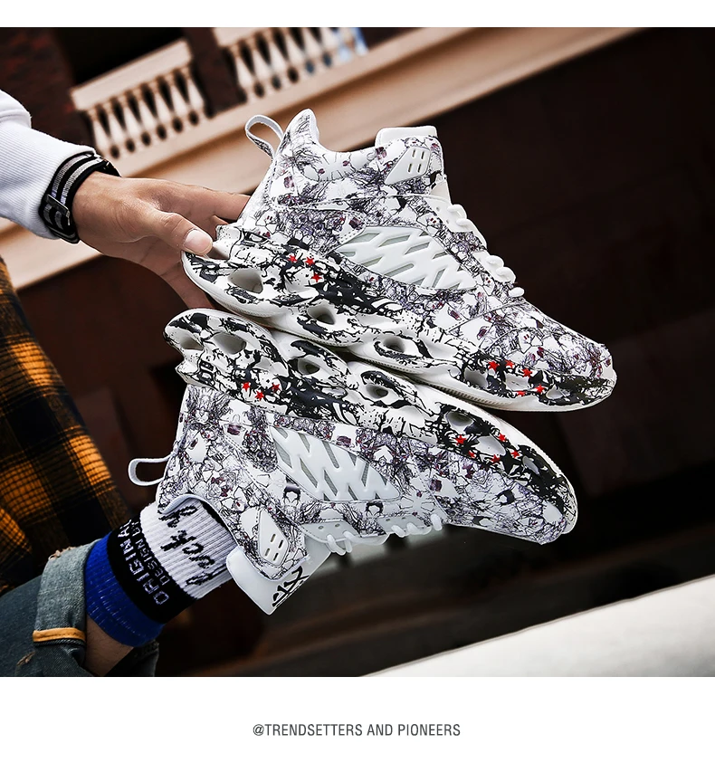 H018b5cce626d49659dbaf4104a35dd69j Fashion Men's Hip Hop Street Dance Shoes Graffiti High Top Chunky Sneakers Autumn Summer Casual Mesh Shoes Boys Zapatos Hombre