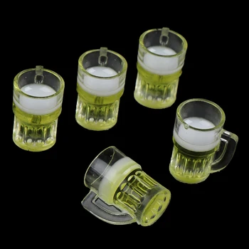 

10pcs Miniature Beer Glass Resin Small Cups Dollhouse Model Modern Home Room