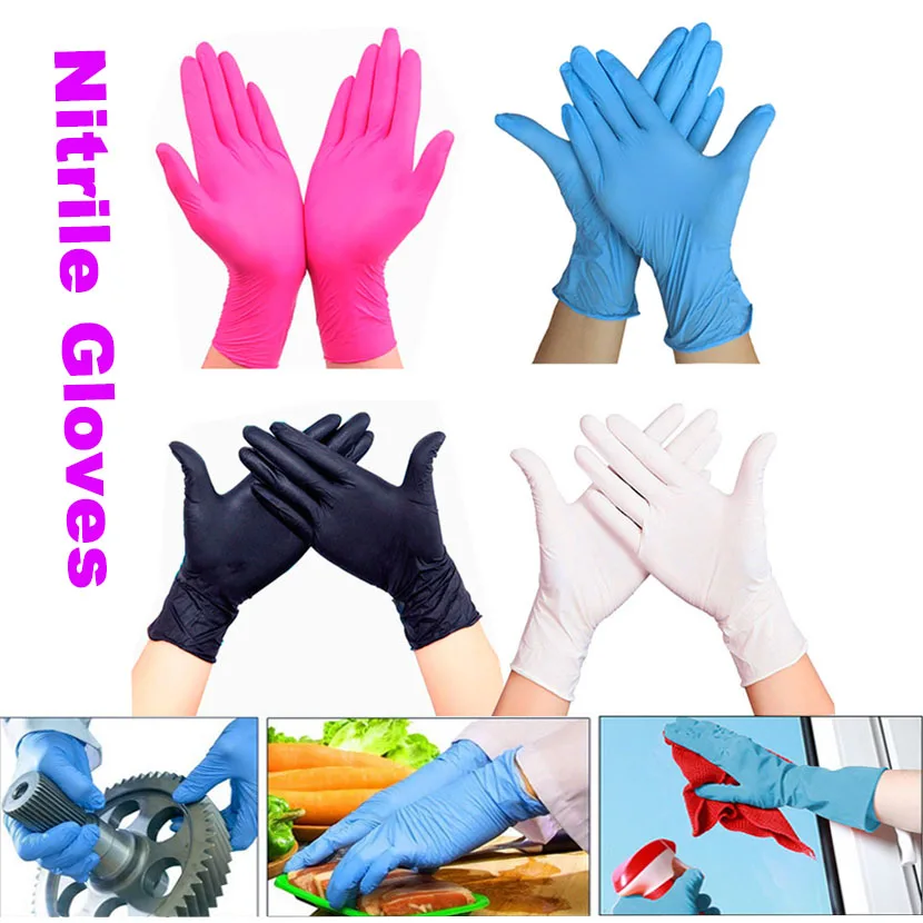 

Hot Gloves White Blue disposable nitrile gloves Latex for household cleaning products industrial washing, tattoo gloves S,M,L