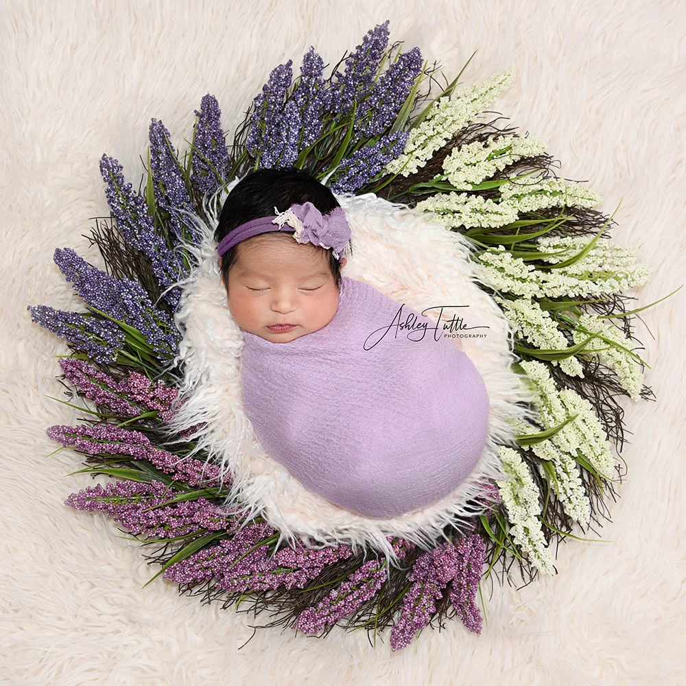 

Soft Baby Round 60CM Blanket Long Pile Faux Fur Photography Prop Newborn Infant Photo Shoot Background Basket Filler