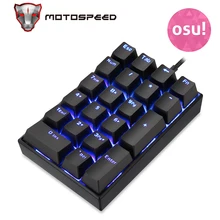 Novo motospeed k23 usb wired numérico teclado mecânico com interruptor outemu preto azul led backlight 21 teclas teclado para osu