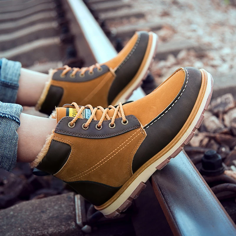 Бренд Hombre Botas, супер теплые зимние кожаные мужские ботинки, водонепроницаемые мужские зимние ботинки для мужчин, повседневные ботинки для езды на мотоцикле, размер 46