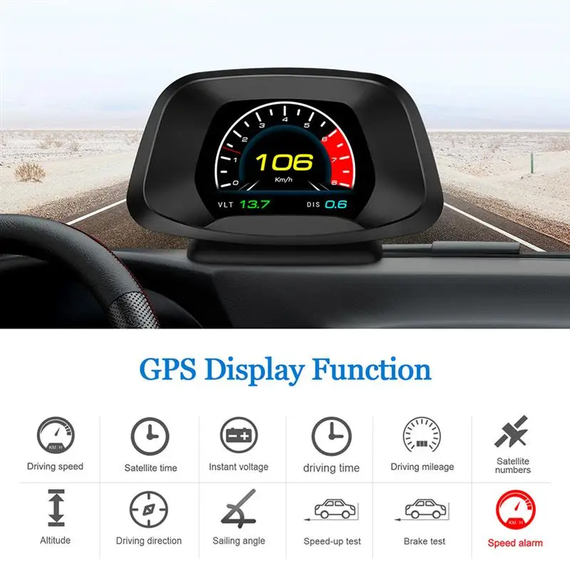 Автомобильный дисплей на лобовое стекло A100 A900 HUD Монитор скорости GPS OBD2 об/мин