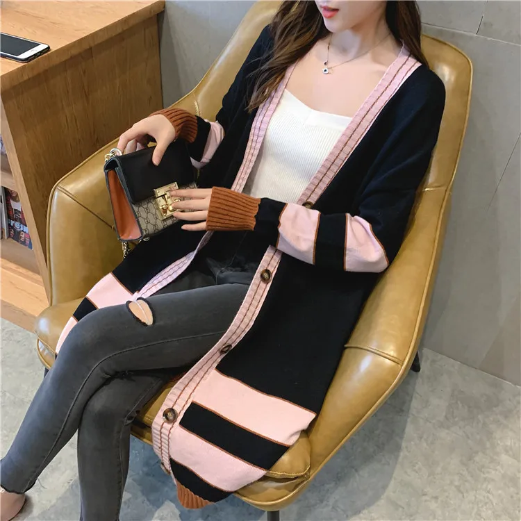 Лоскутные женские кардиганы invierno женский трикотаж модный тонкий длинный кардиган Женская одежда мягкий свитер куртки