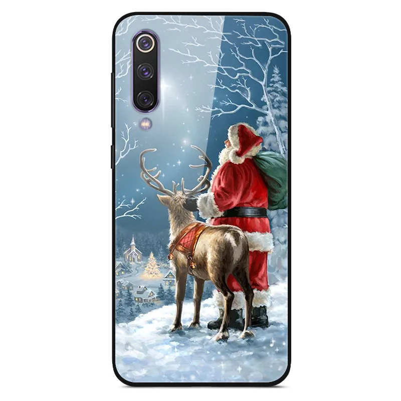 christmas 5 D для huawei Honor 7C 7A Pro Чехол, стеклянная задняя крышка, Жесткий Чехол для huawei Honor 7C чехол, модная мягкая ТПУ Рамка Honor 7 A C 5,7 - Цвет: christmas 5
