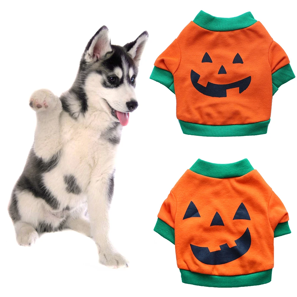 Хэллоуин милая собака щенок смеющееся лицо костюм бульдог прочный хлопок жилет футболка одежда