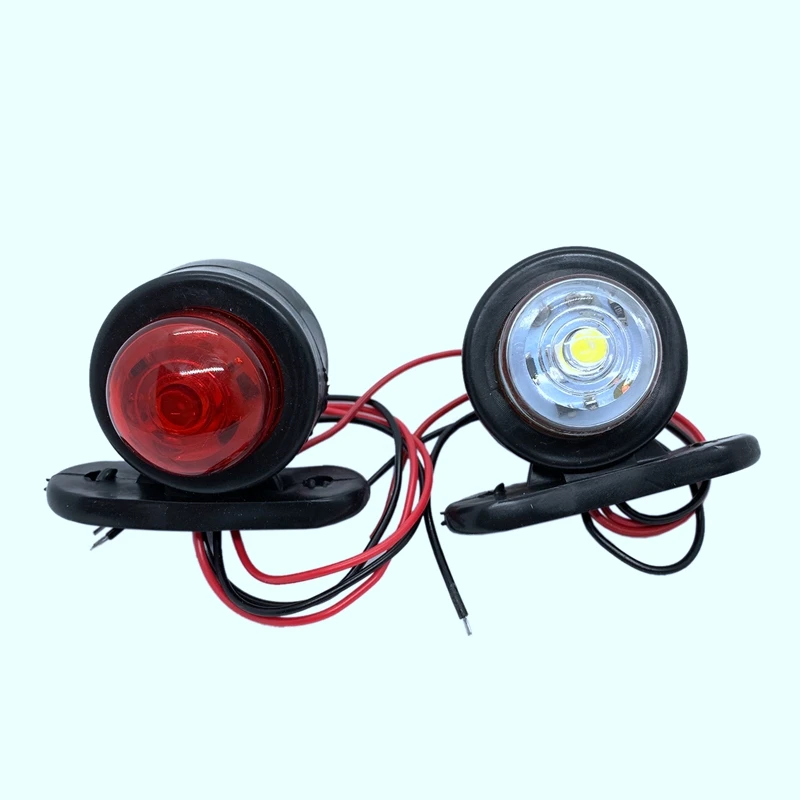 2xred белая кожа уголок Боковой габаритный фонарь светодиодный свет контур лампы грузовик с прицепом фургонов автобусов 12-24V