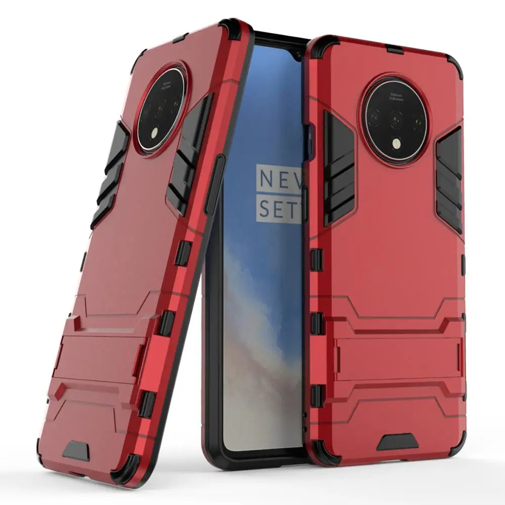Чехол для Oneplus 7t Pro чехол противоударный армированный резиновый силиконовый Жесткий чехол для телефона чехол для Oneplus 7t Pro оболочка на One Plus 7t - Цвет: Красный