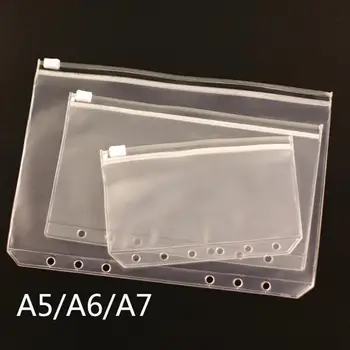 

5pc/set Waterproof Clear PVC Zipper Bag Custom Plastic Bag With Zipper Transparent Document File Packing Organizer A5 / A6/A7