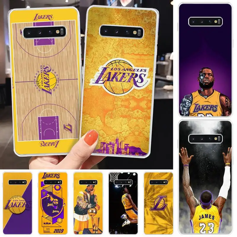 

Basketball Team Laker Phone Case Transparent For Samsung S10 Plus S10 E(lite) S6 S7 Edge S8 S9 Plus Brand
