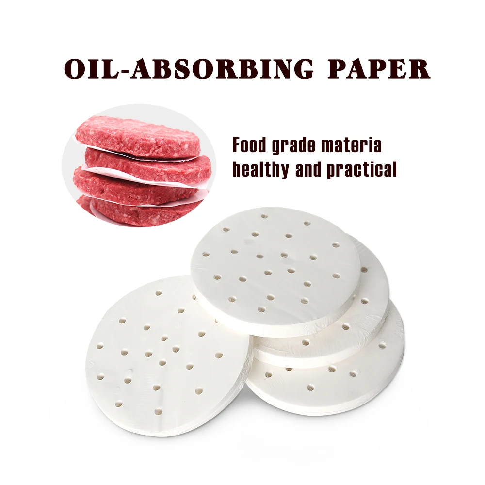 ITOP 150mm Oil Absorbing Paper 400pcs/Set Suitable For 150mm Hamburger Press Machine Food Grade Material Burger Patty Paper