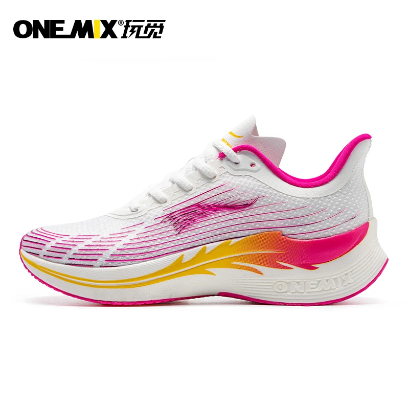 Onemix Carbon plate racing Running Shoes breathable sneaker New Professional Marathon Cushion Sneakers Sports Shoes