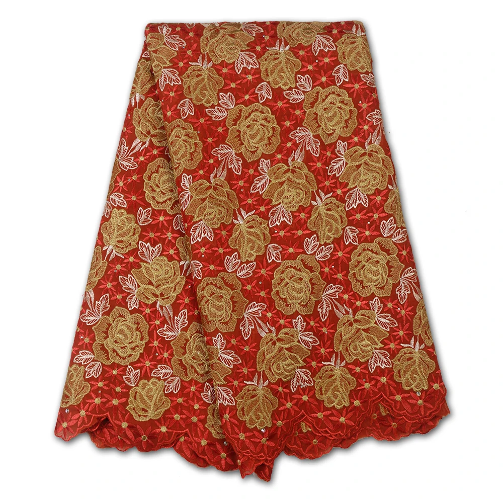 

Swiss Voile Lace In Switzerland 2020 High Quality African Dry Lace Fabric 100%Punch Holes Cotton Lace For Party Sewing YA3579B-5
