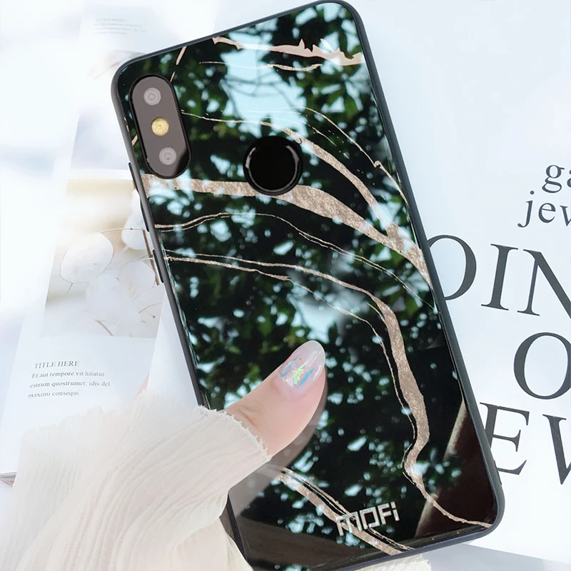 

Mi Max 3 Case Mofi For Xiaomi Mi Max 3 Case Cover Tempered Glass Mi Max3 Case Back Cover Hard Flower Vitreous Glasswork Vidrio