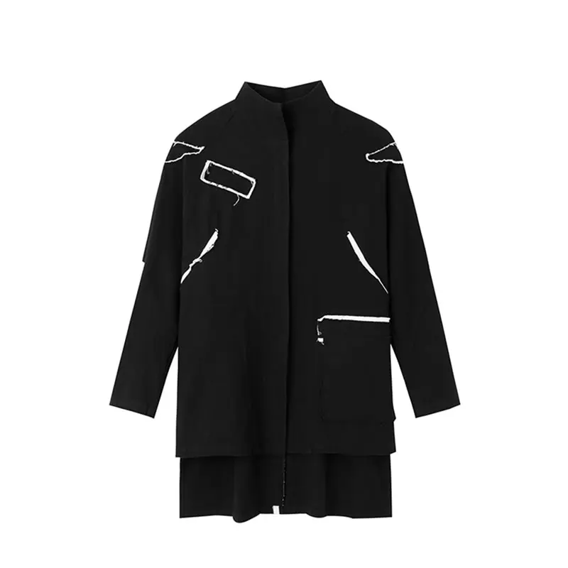 XITAO Gothic Distressed Tattered Patch Shirt