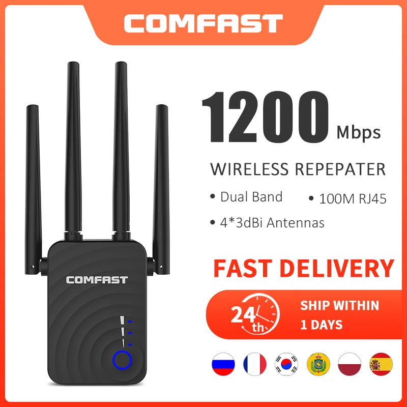 Long Range Extender 802.11ac Wireless WiFi Repeater Wi Fi Booster 2.4G/5Ghz Wi-Fi Amplifier 300/1200 M wifi router Access point