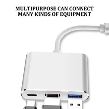 Rovtop Usb C HDMI USBC to HDMI 3.1 Converter Adapter Type C to DMI/USB 3.0/Type C Adapter Type-C Aluminum For Apple Macbook
