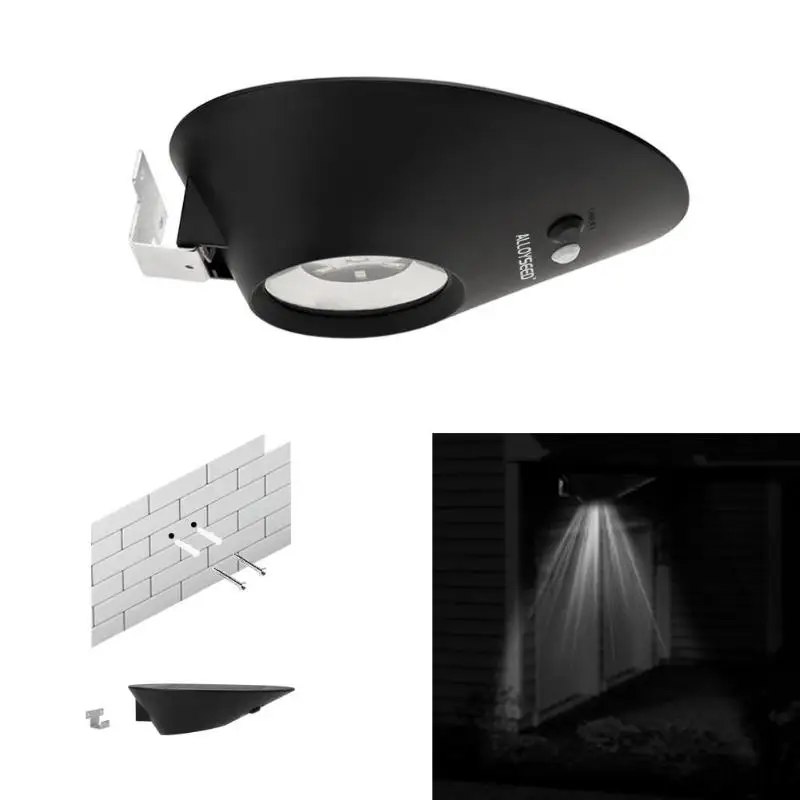 ALLOYSEED 2W 7LED Oval waterproof Solar Outdoor Wall Lamp Motion Home garden street Sensor Yard Light public road Night