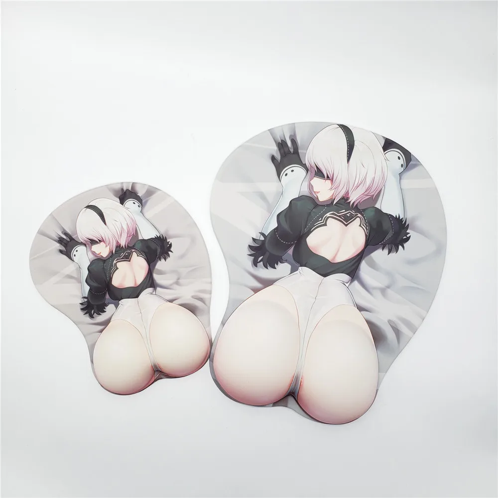 Bottom Big size NieR: Automata 2B игровой 3D коврик для мыши, коврик для мыши с силиконовым гелем, подставка для запястья, размер 26*22 см - Цвет: Bottom Big size