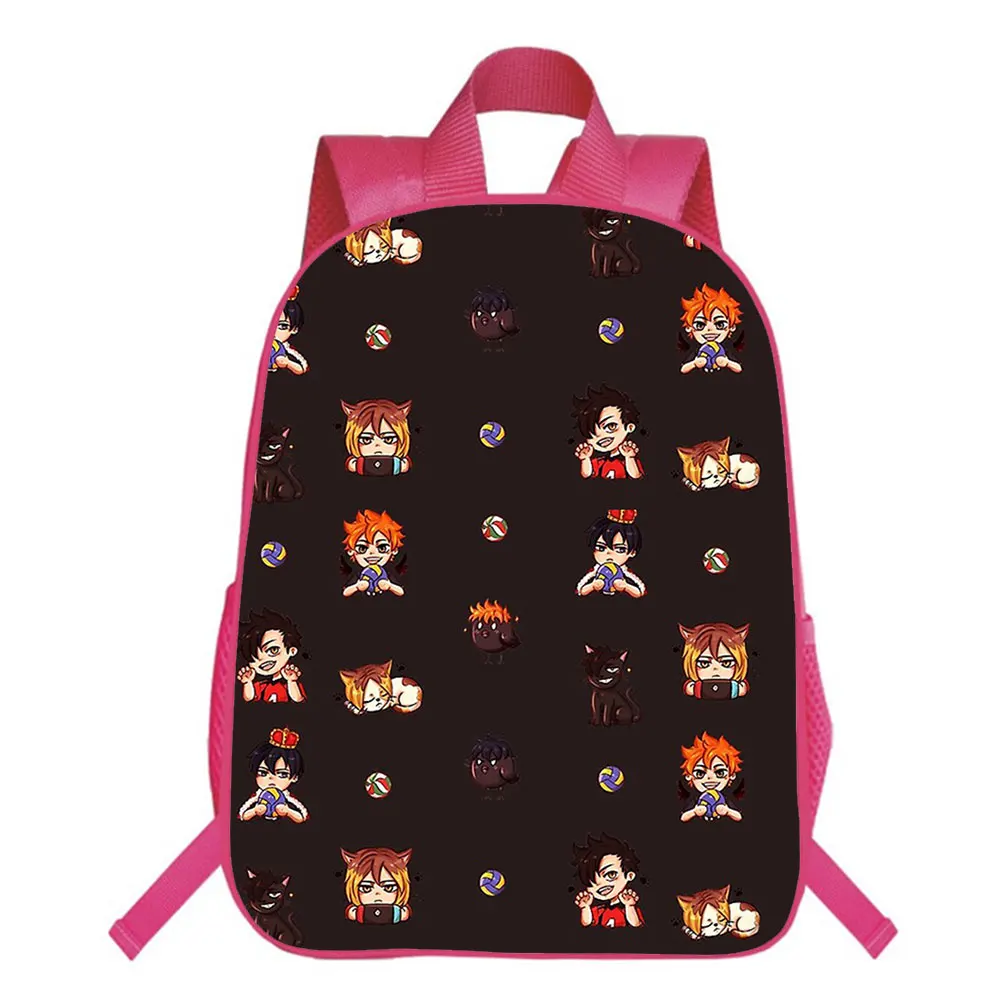 Anime Haikyuu Karasuno Women Backpack Kawaii Pink School Bags Nylon Bookbag Cartoon Travel Bagpack Small School Rugzak