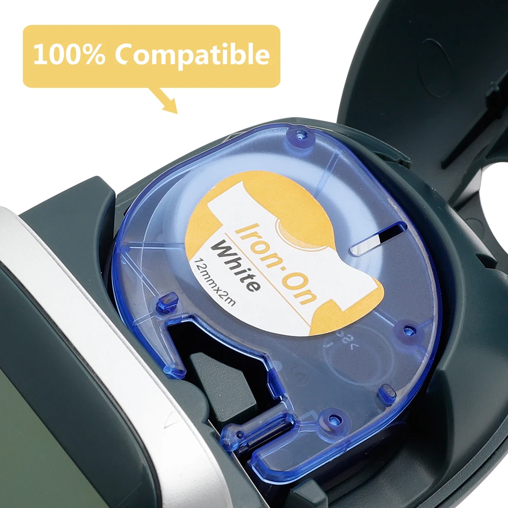 AIMO 3 шт. Dymo 18771 (18768 18769 18770) ткань железо на черном белом 12 мм совместимая лента LetraTag