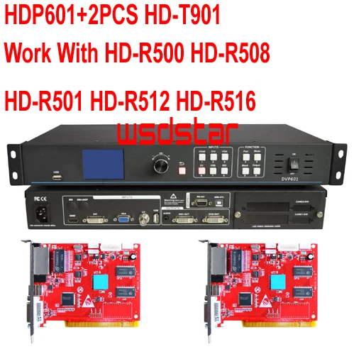 HUIDU HDP601+ 2 шт. HD-T901 светодиодный Экран дисплея видео процессор работать с HD-R500 HD-R508 HD-R501 HD-R512 HD-R516