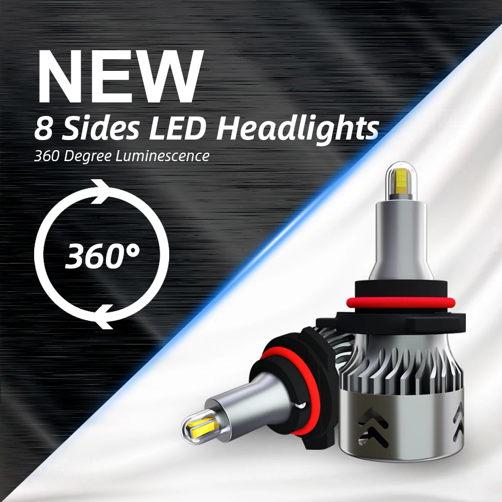 

Super bright Car Lights Bulbs LED HB4 H7 HB3 H11 H10 H1 H3 H8 H9 9006 9007 60W 9600LM/Set 9V-36V Automobiles Front Bulb 6000K