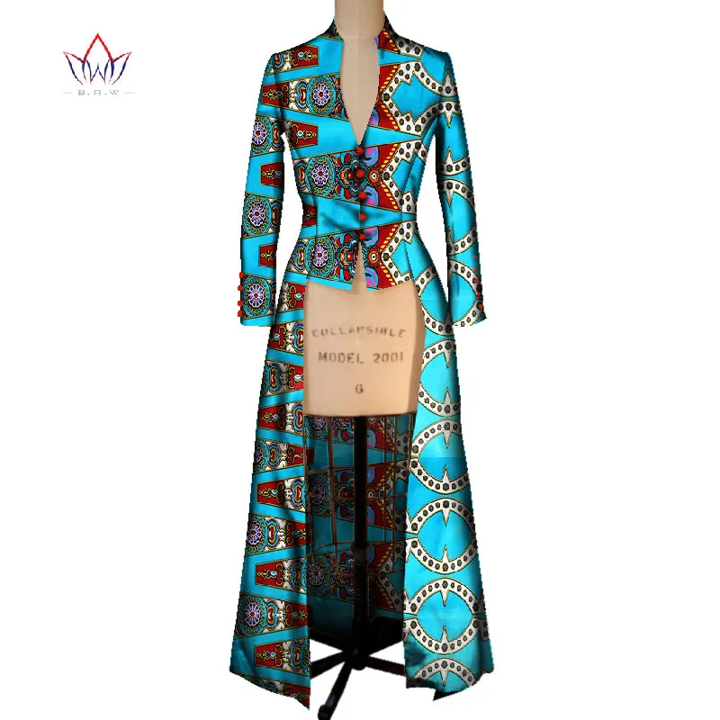 Летнее Новое Африканское пальто для женщин Тренч женский Макси Верхняя одежда Тренч женский s Dashikis брендовая одежда 6XL BRW WY2405 - Цвет: 4