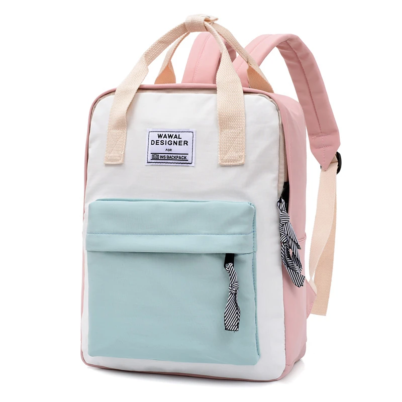 Backpacks Laptop School-Bags Teenagers Women Patchwork Girls Canvas for New Graceful