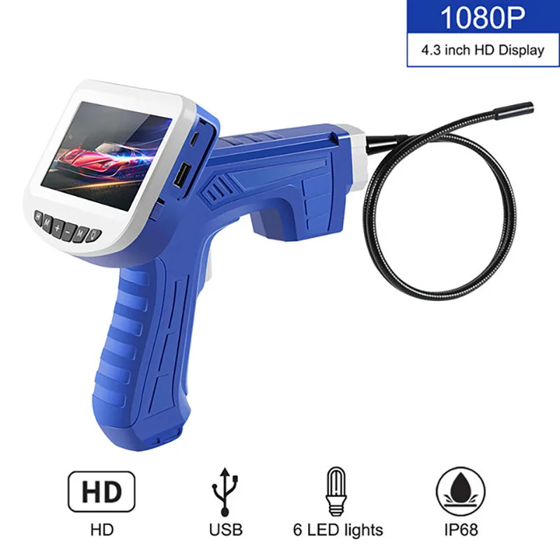 

1080P HD 4.3inch LCD Industrial Endoscope 8MM Micro Video Inspection Camera for Auto Repair Tool Snake Hard Handheld Endoscope