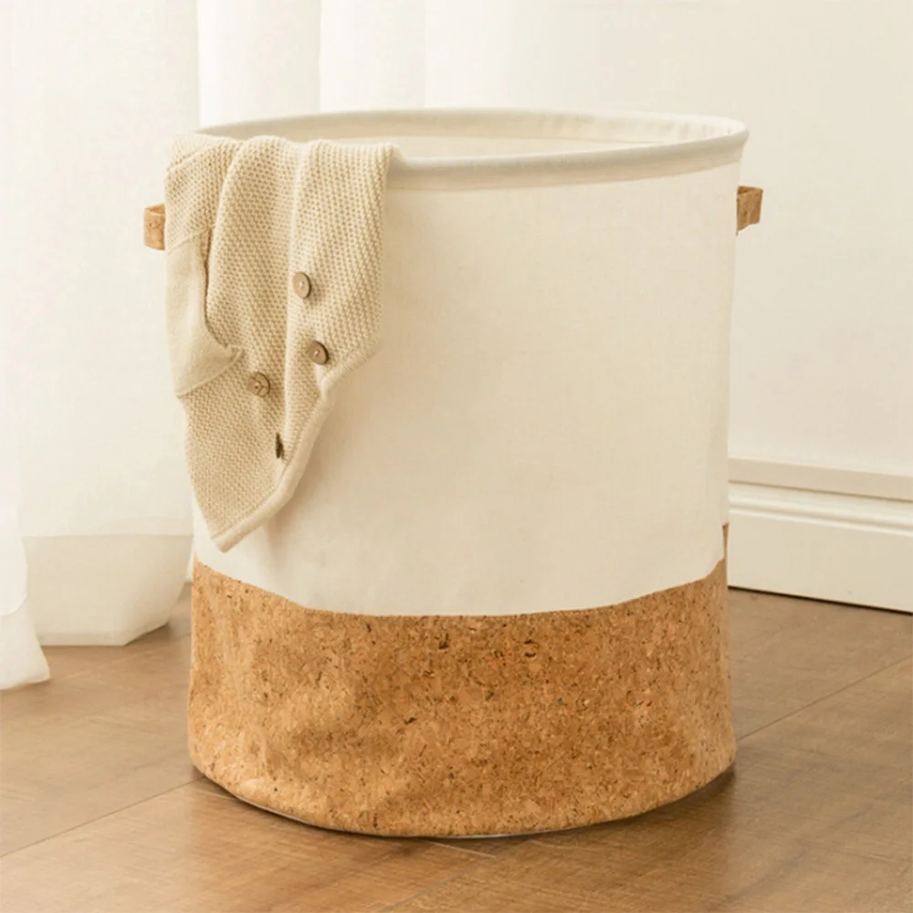 Хлопковая и пеньковая приемная бочка пробковый лист сшитая грязная корзина для
