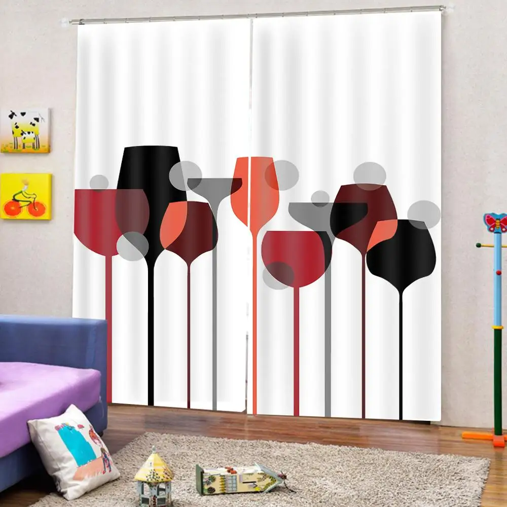 

cups curtains Blackout 3D Window Curtains For Living Room Bedroom Drapes cortinas Customized size