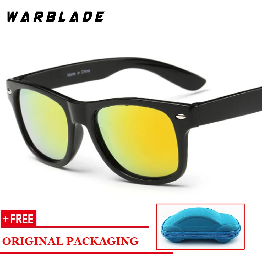 black orange bluecas WarBLade модные детские солнцезащитные очки с защитой от УФ-лучей, Детские крутые солнцезащитные очки, защитные очки для путешествий, для мальчиков, UV400, oculos de sol - Цвет линз: black orange bluecas