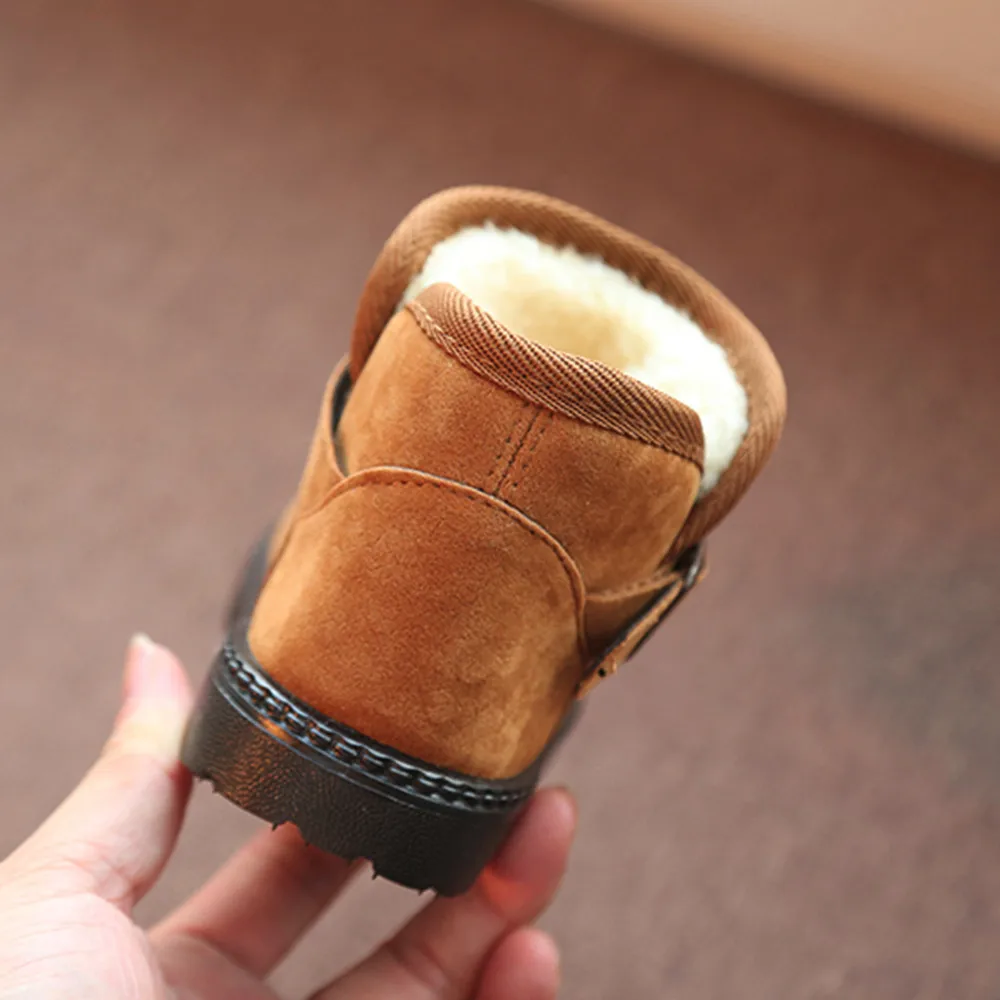 Tenis bebezapatilla deporte bebe; зимние ботинки для маленьких девочек; теплая однотонная повседневная обувь из флока на нескользящей подошве; deportivas bebe fille enfant; 1015