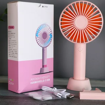 

Aromatherapy Portable Handheld USB Cooling Personal Fan With Phone Holder Stand 3 Adjustable Speeds Quiet Fan For Home Office