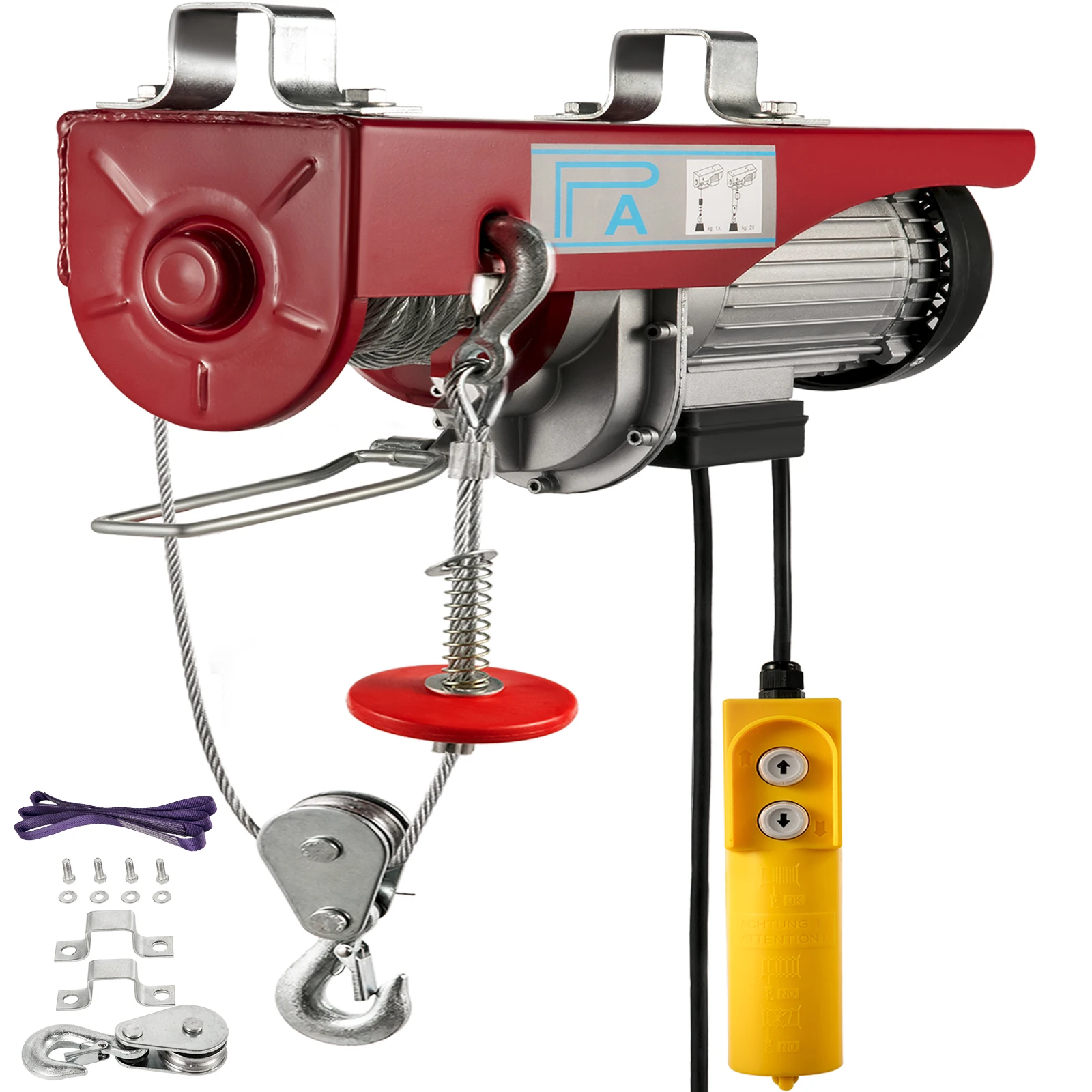VEVOR/440 /880/1320/1760lbs 110V/220V polipasto eléctrico grúa portátil ascensor garaje de cabrestante con Control remoto con cable