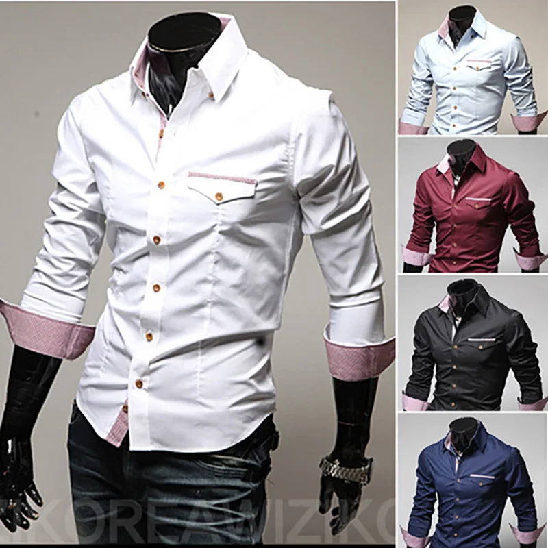Plus Size Mens Shirts Casual Slim Fit Smart Casual Solid Single Breasted Vintage Shirt Autumn Office 1 Plus Size Mens Shirts Casual Slim Fit Smart Casual Solid Single Breasted Vintage Shirt Autumn Office 2