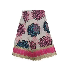 Анкара с цветочным принтом парафинированная кружевная ткань, вышитая африканская супер воск с гипюровым кружевом, хлопок настоящий голландский парафин Анкара кружева ткани