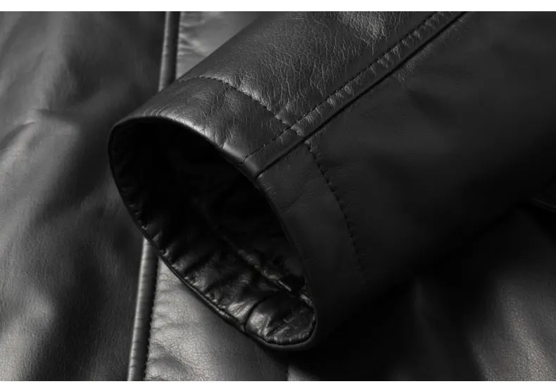 Мужская куртка из натуральной кожи, зимний теплый пуховик, Длинная Верхняя одежда с капюшоном из коровьей кожи, новинка, дизайнерская брендовая Роскошная X89810-1