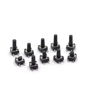 

50pcs 4.5x4.5mm Panel PCB Momentary Tactile Tact Mini Push Button Switch SMD 4pin 4.5x4.5x3.8/4/4.5/5/6/7/8/9 MM