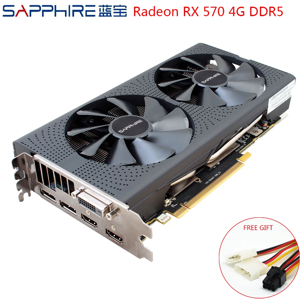 Great Value  SAPPHIRE Graphics Cards AMD Radeon RX 570 4GB Gaming PC Video Card RX570 4GB GDDR5 256bit PCI Expre