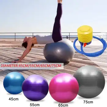 

75cm Yoga Ball Fitness Balls Sports Pilates Birthing Fitball Exercise Training Workout Massage Ball gym ball 65cm 45cm With Pump