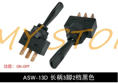 10 шт. ASW14 ASW-13-101 ASW-13-103 20A/12VDC 10A/125VAC ВКЛ/ВЫКЛ 2/3Pin 12 мм крепление тумблер черный пластик для автомобиля лодки грузовика