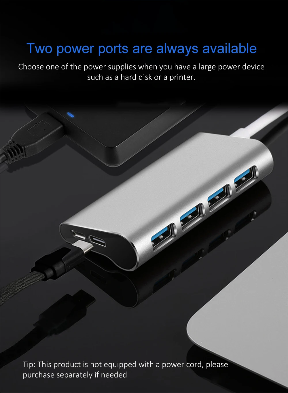 CHYI Супер Скоростной usb-хаб 3,0 многопортовый разветвитель 4 порта Usb3.0 Hab с микро зарядным устройством мини алюминиевый ПК Аксессуары для компьютера
