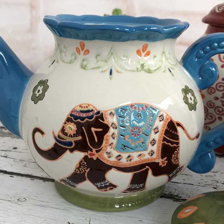 Большая емкость, летний чайник для хранения воды, большой чайник, ручная роспись, керамический чайник, милый керамический чайник