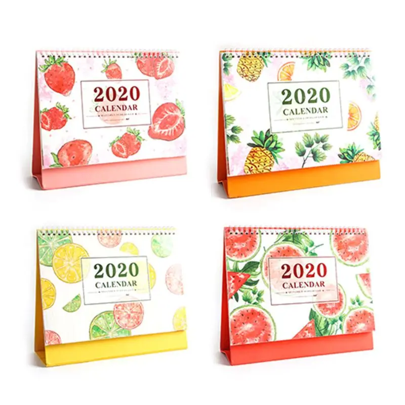 

Fresh Fruit Pattern Desktop Standing Paper 2020 Double Coil Calendar Memo Daily Schedule Table Planner Yearly Agenda Organizer