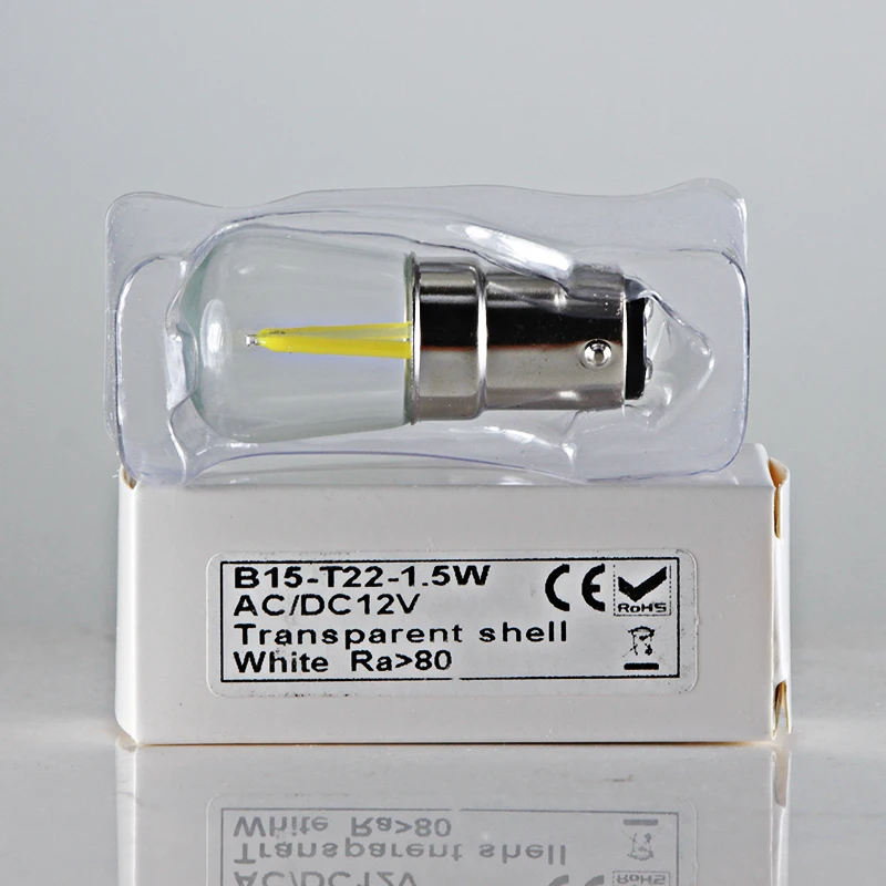 B15D B15 Led Filament Light T22 Candle Spotlight Bulb 12V 110V 220V BA15D COB Fridge Freezer Refrigerator Chandeliers Lamp 12 V