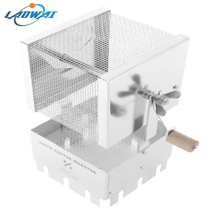 250 г инфракрасная сеть Кофе Жаровня деревянная ручная Печеная бобы 304 нержавеющая